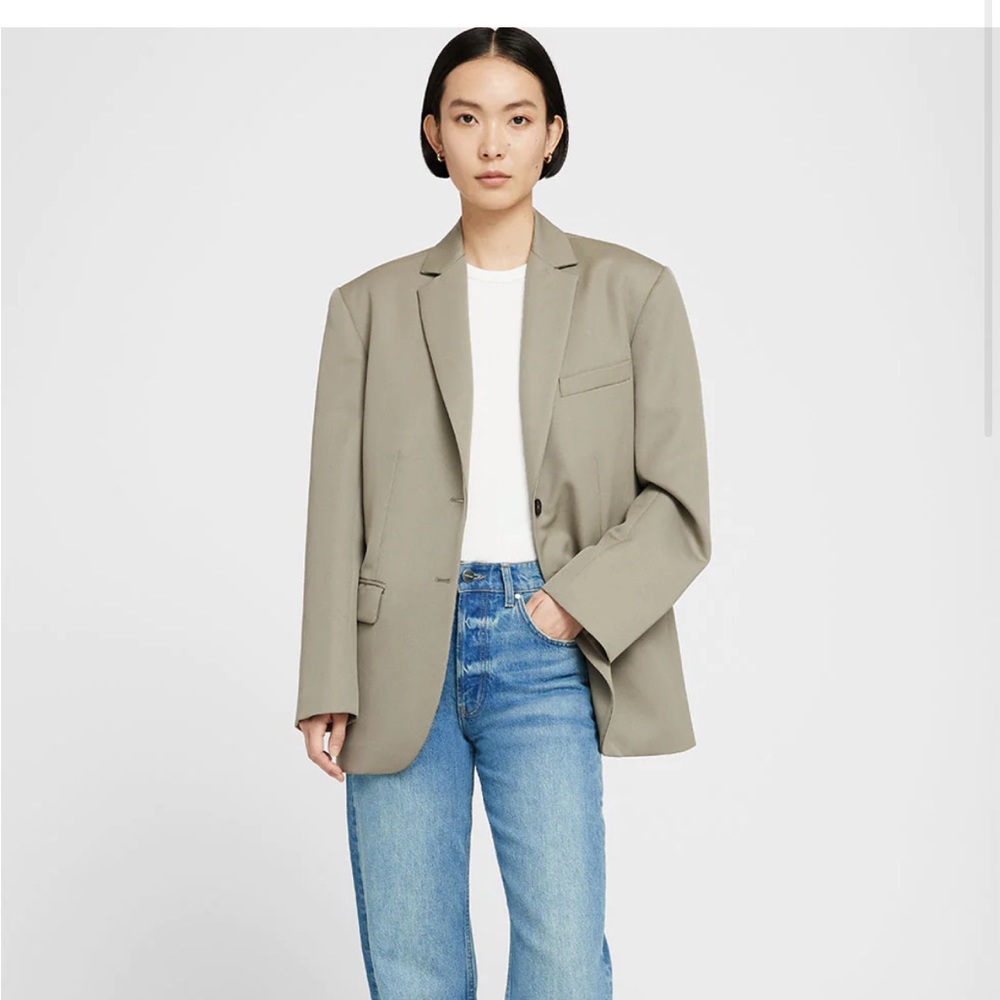 Anine bing quinn blazer in green khaki
